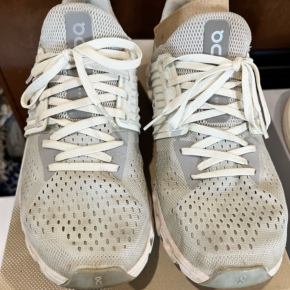 On Running Athletic Shoes White and Gray Performance Design